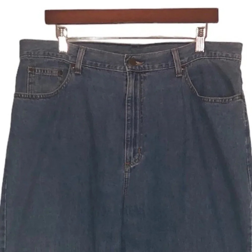 VINTAGE L.L. BEAN Sz 18 Reg. Women's Plus Size Light Wash High Waisted Mom Jeans - Picture 2 of 7